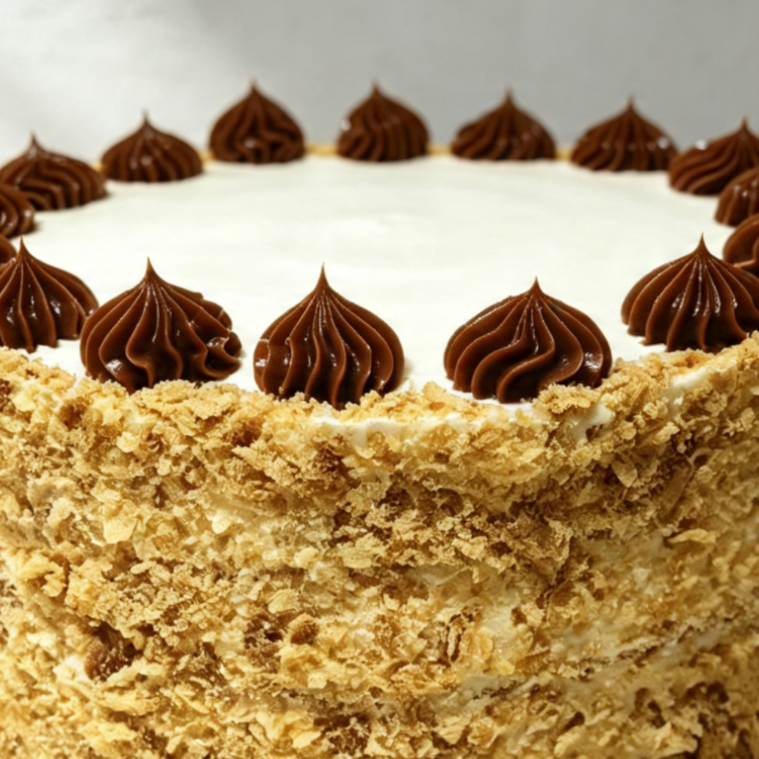 Torta Amor (Hojarasca, Manjar, Crema & Frambuesa)